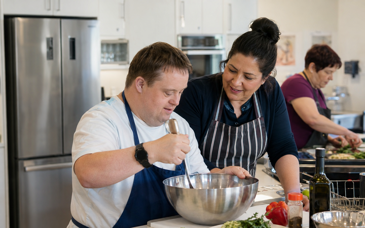 Developmental Services Worker working safely in a representative workplace