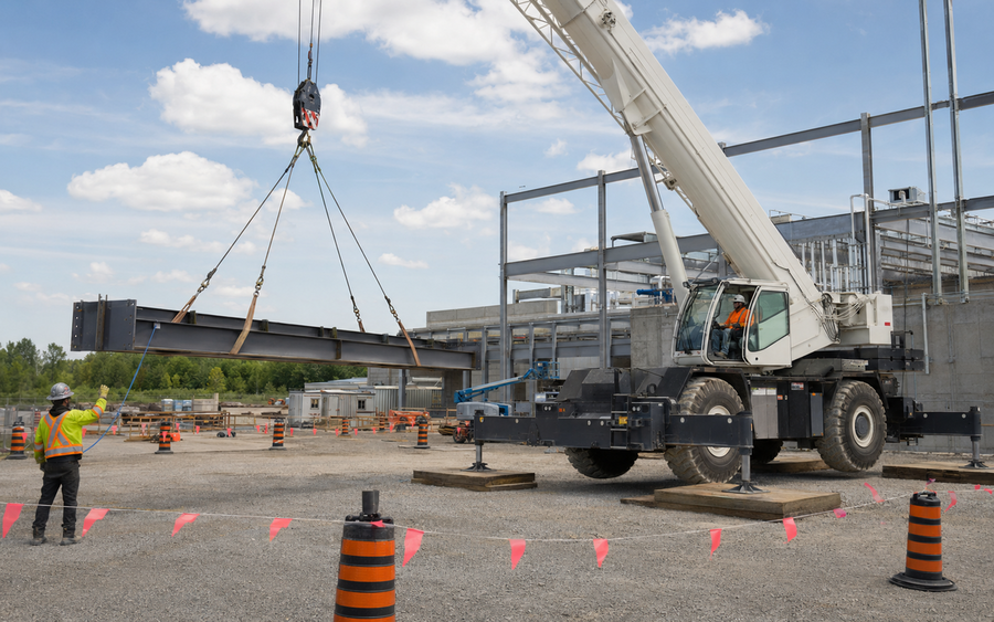 Hoisting Engineer — Mobile Crane Operator 1 working safely in a representative workplace