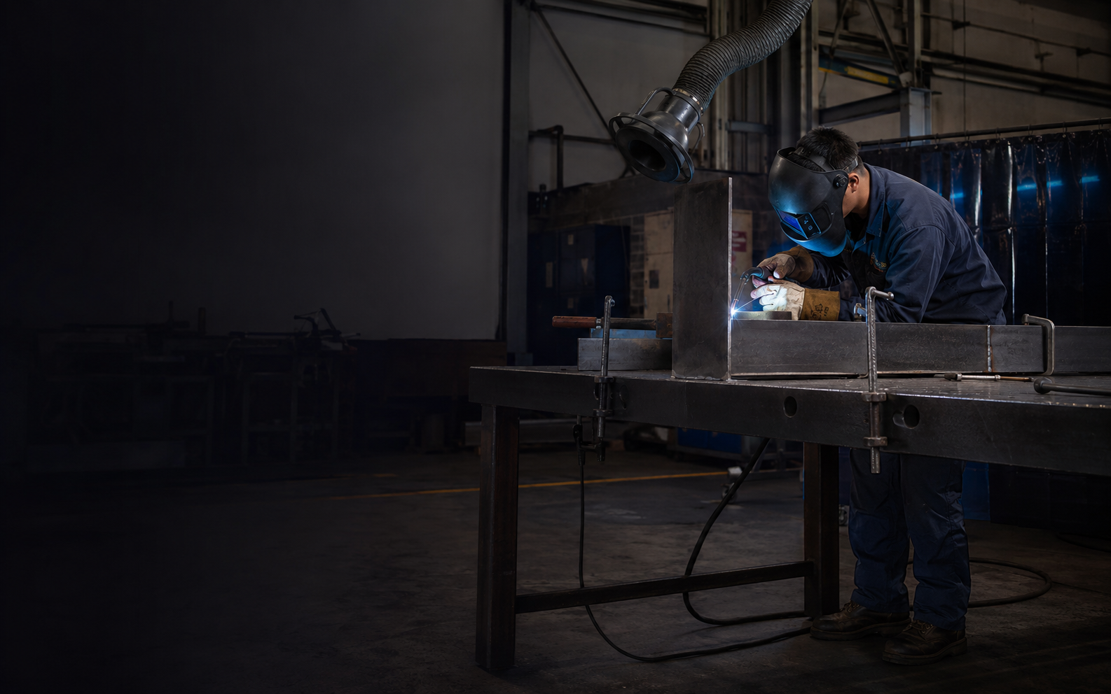 Metal Fabricator (Fitter) working safely in a representative workplace
