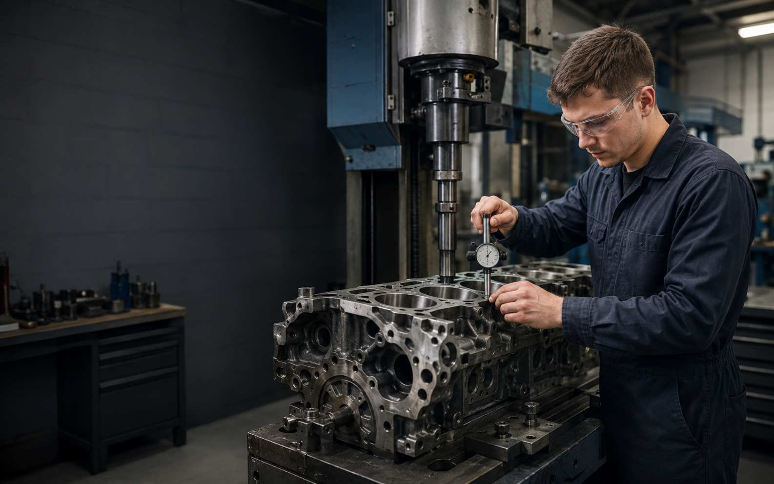 Motive Power Machinist working safely in a representative workplace