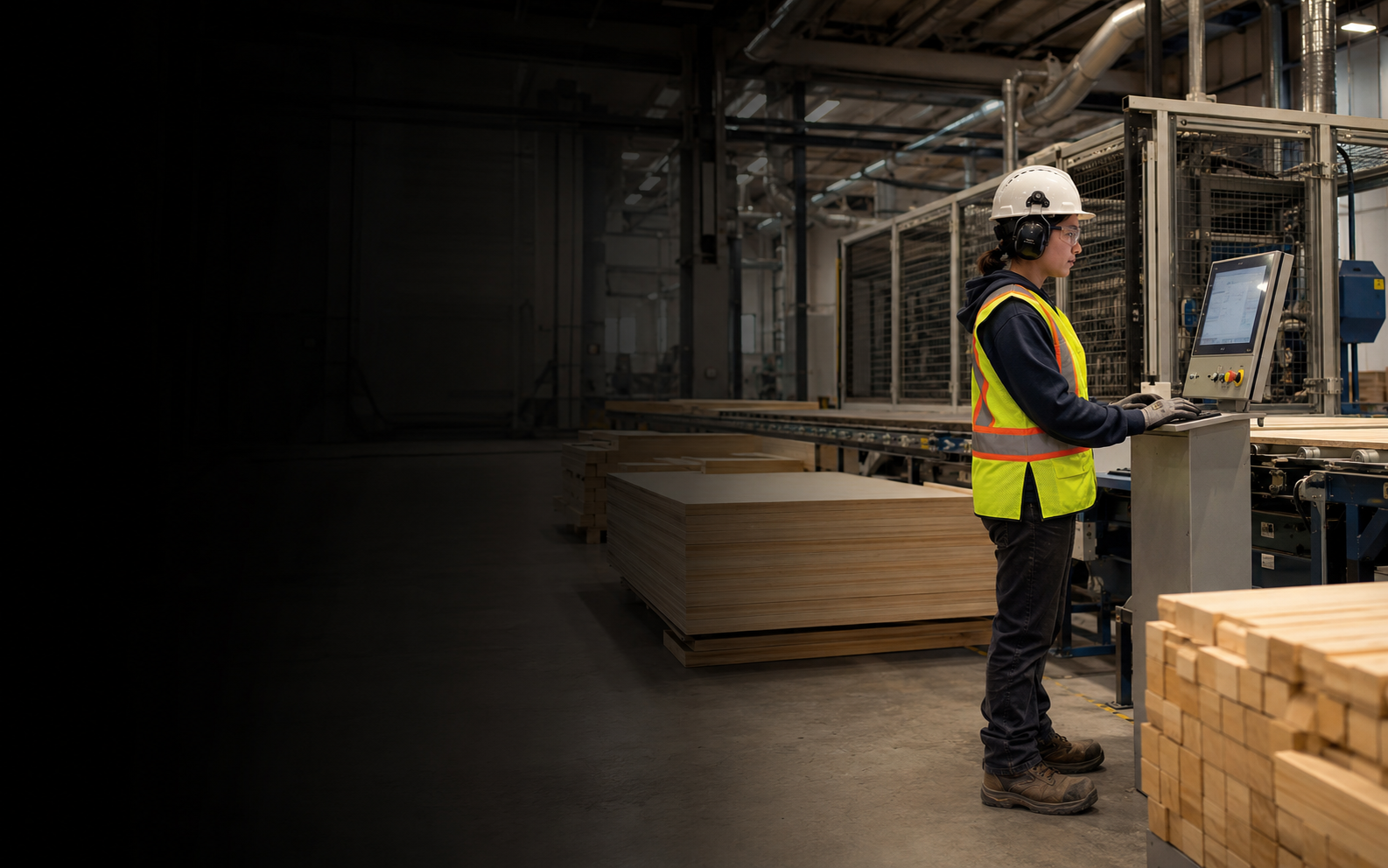 Process Operator – Wood Products working safely in a representative workplace