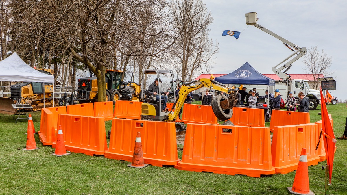Hands-on heavy equipment demonstration area