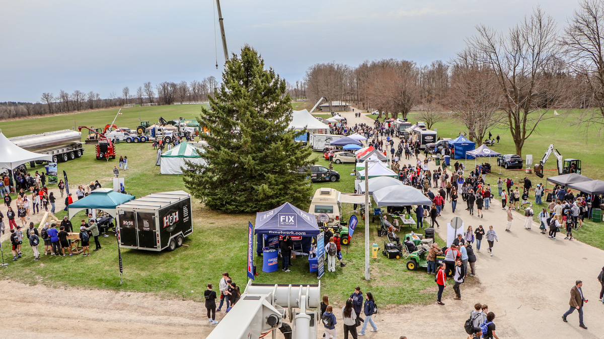 Wide view of the Trade Tracks Showcase grounds and exhibits